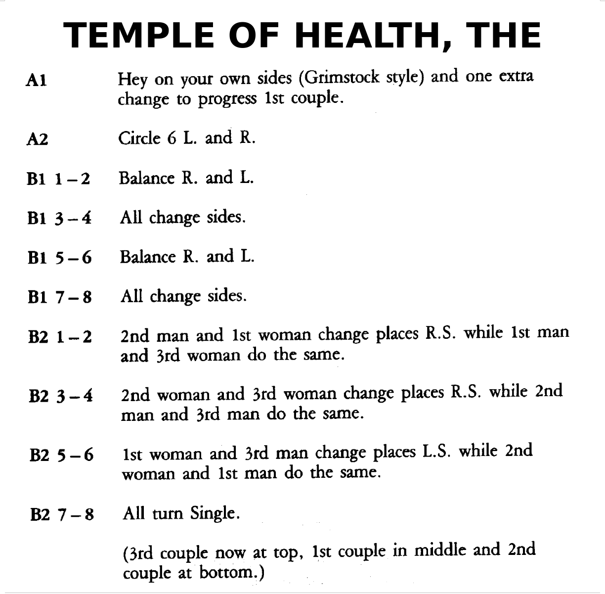 Temple Of Health, The (dance)